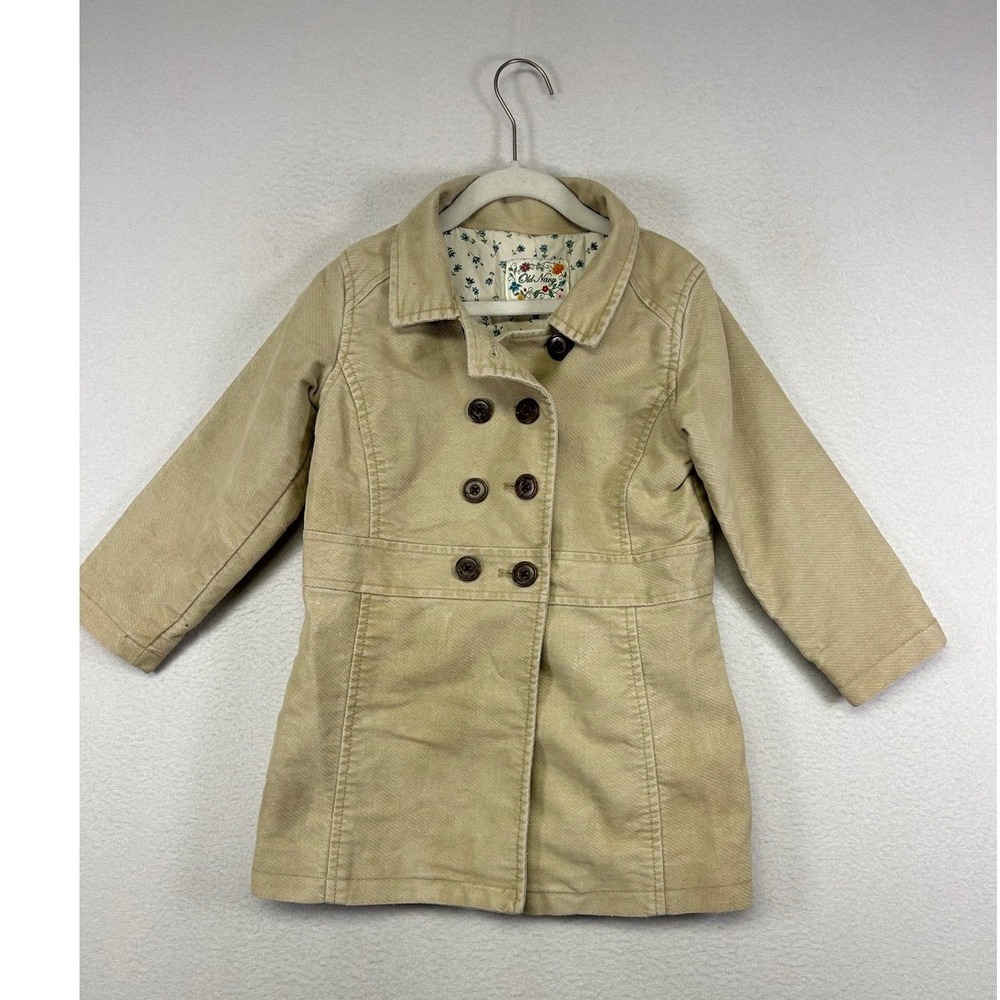 Dark Academia Old Navy Kids 5T Tan Corduroy Double Breasted Peacoat Jacket